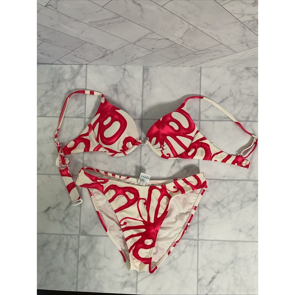 VENUS Bikini Women’s Sizes/4 Red White Butterfly Print Swim Bottoms